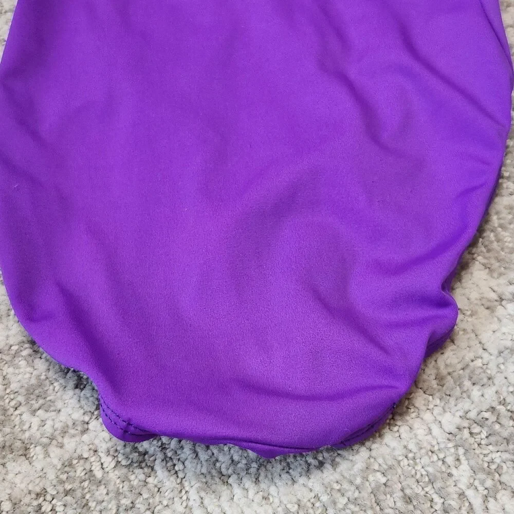 GK Elite girls TBT Tampa Bay Turners gymnastics leotard purple black size CM